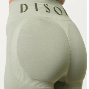 NWT - DISORA SEAMLESS RUCHED MICRO SHORTS - PISTACHIO GREEN